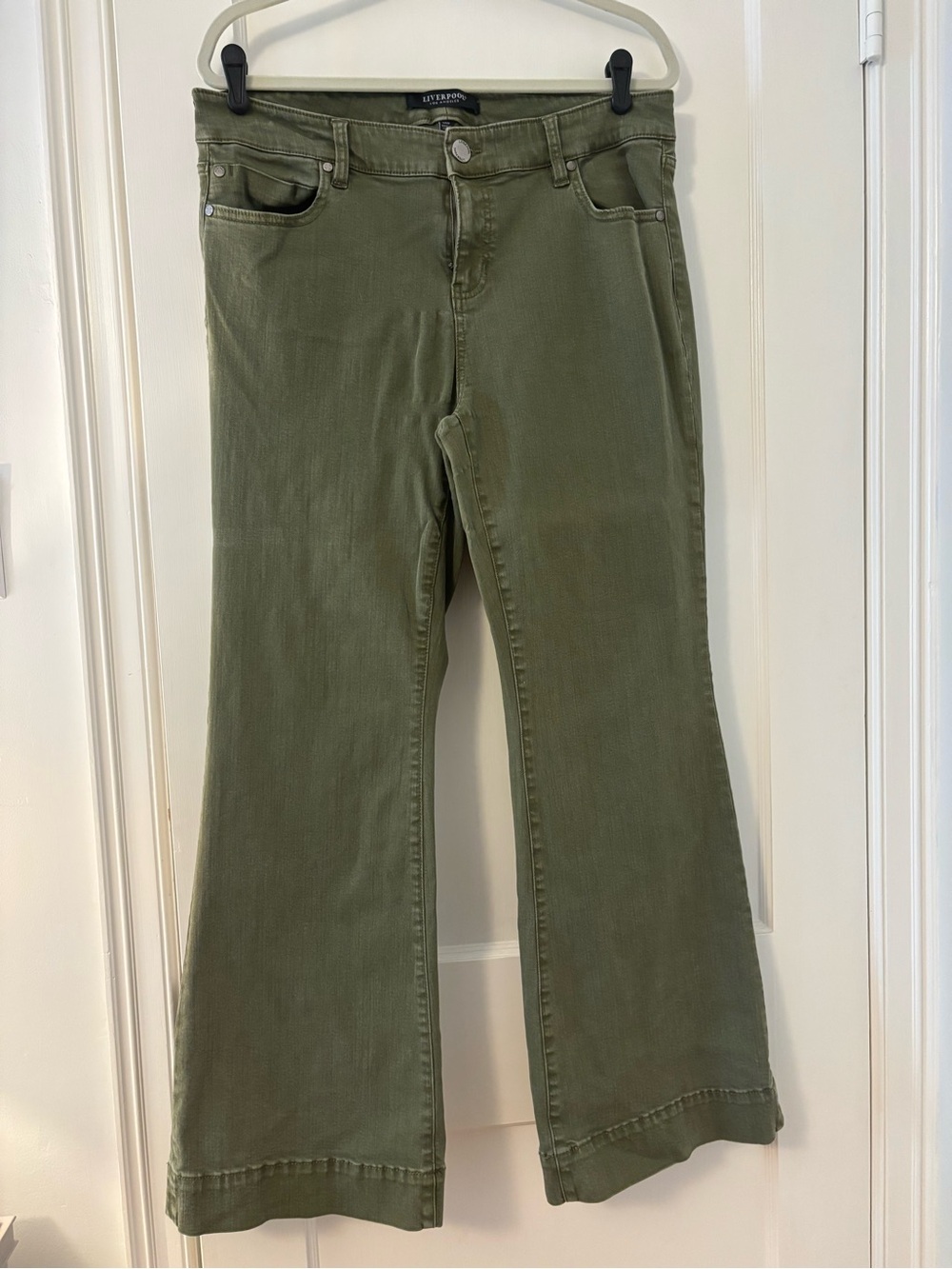 Liverpool Olive Green Boot Cut Pants